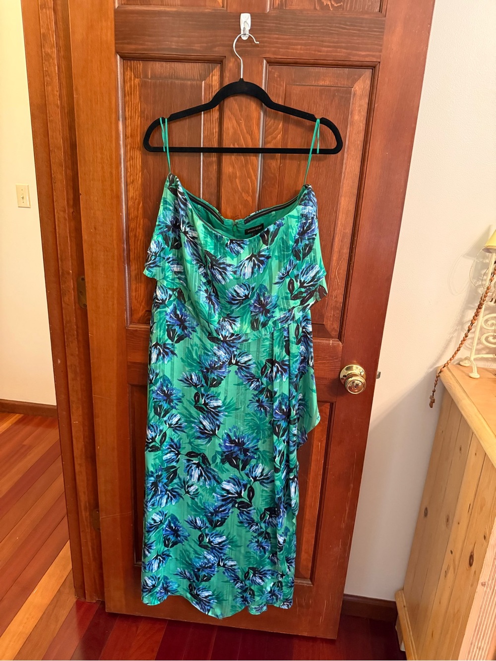 Banana Republic Tropical Palm Print Ruffle Maxi Dress Size 10
